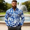 Men's 2026 Casual Zip-Up Hoodie Geometic Print Color Block Lightweight Jacket Streetwear