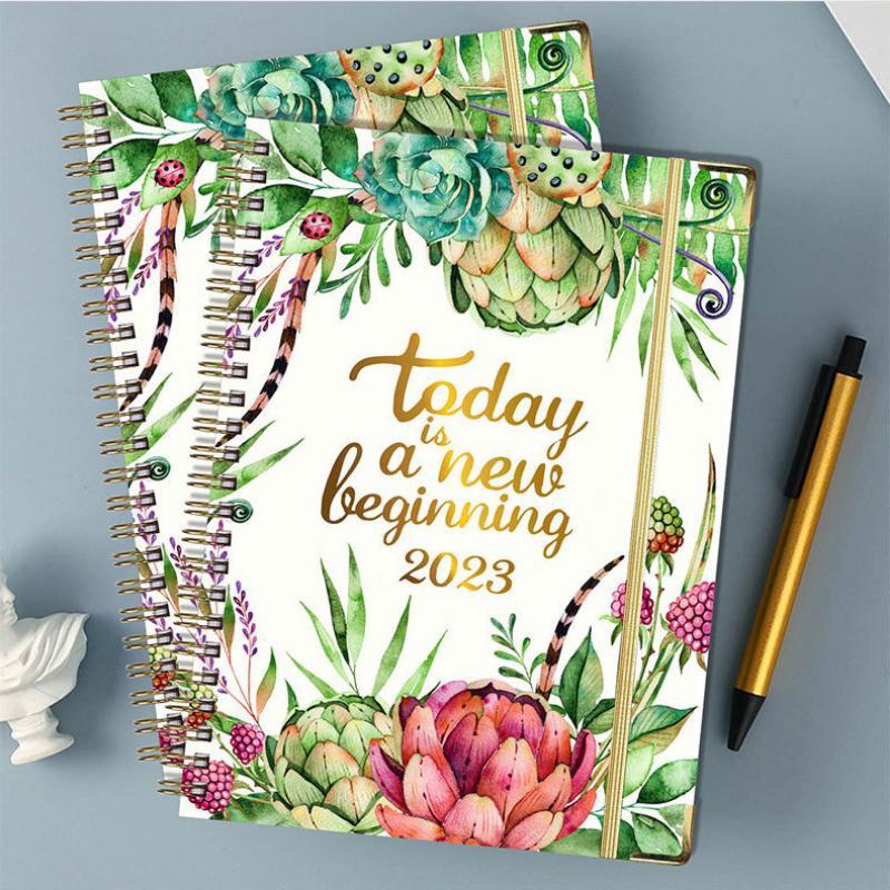 Agenda A5 2023 Planner Quaderno a Spirale Programma Diario Cancelleria Blocchi Appunti Kawaii Album da Disegno Accessori Scolastici Diario di Bilancio