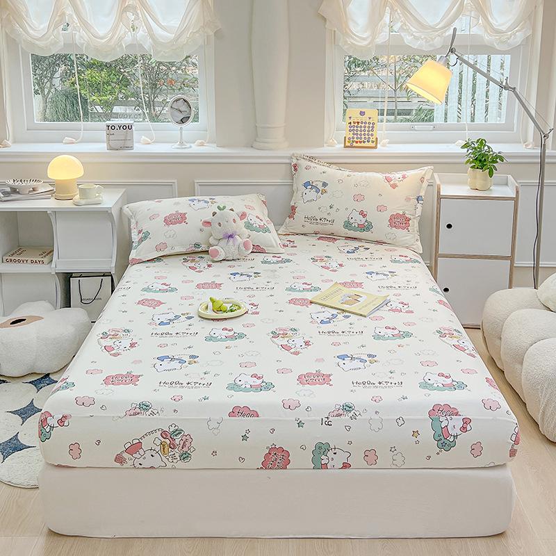 Premium Aloe Cotton Fitted Sheet & Waterproof Pillowcase Set - Skin-Friendly & Comfortable