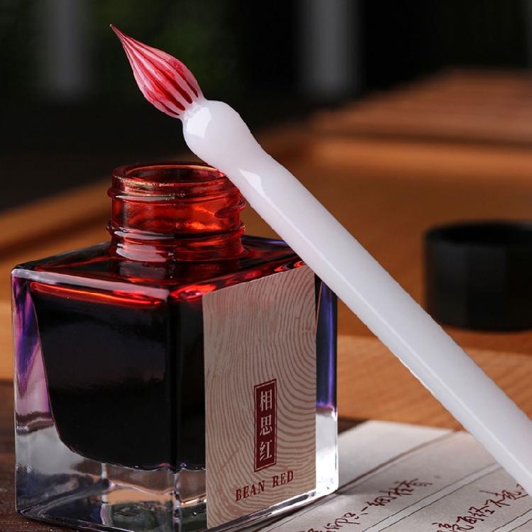 Pluma de Cristal Corta Portátil para Escribir, Bocetar, Diario, Pluma de Caligrafía Portátil para Artista Principiante