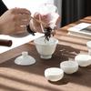 Sushih J0335 Chinese White Porcelain Mutton-Fat Jade Tea Set