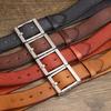 Thickened Vegetable Tanned First Layer Pure Cowhide Stainless Steel Retro Belt Men'S Genuine Leather Trend Versatile Tough Guy Jeans Belt