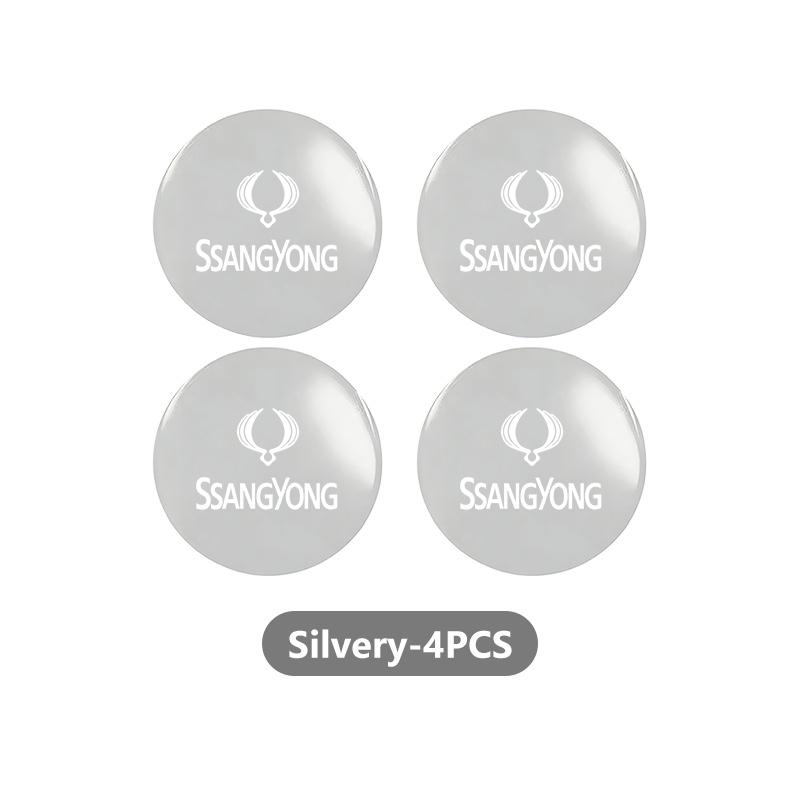 4pcs Car Emblem Wheel Center Hub Caps Badge Wheel Decal Sticker For SsangYong Actyon Tivoli Rodius M200 Chairman Sport Korando