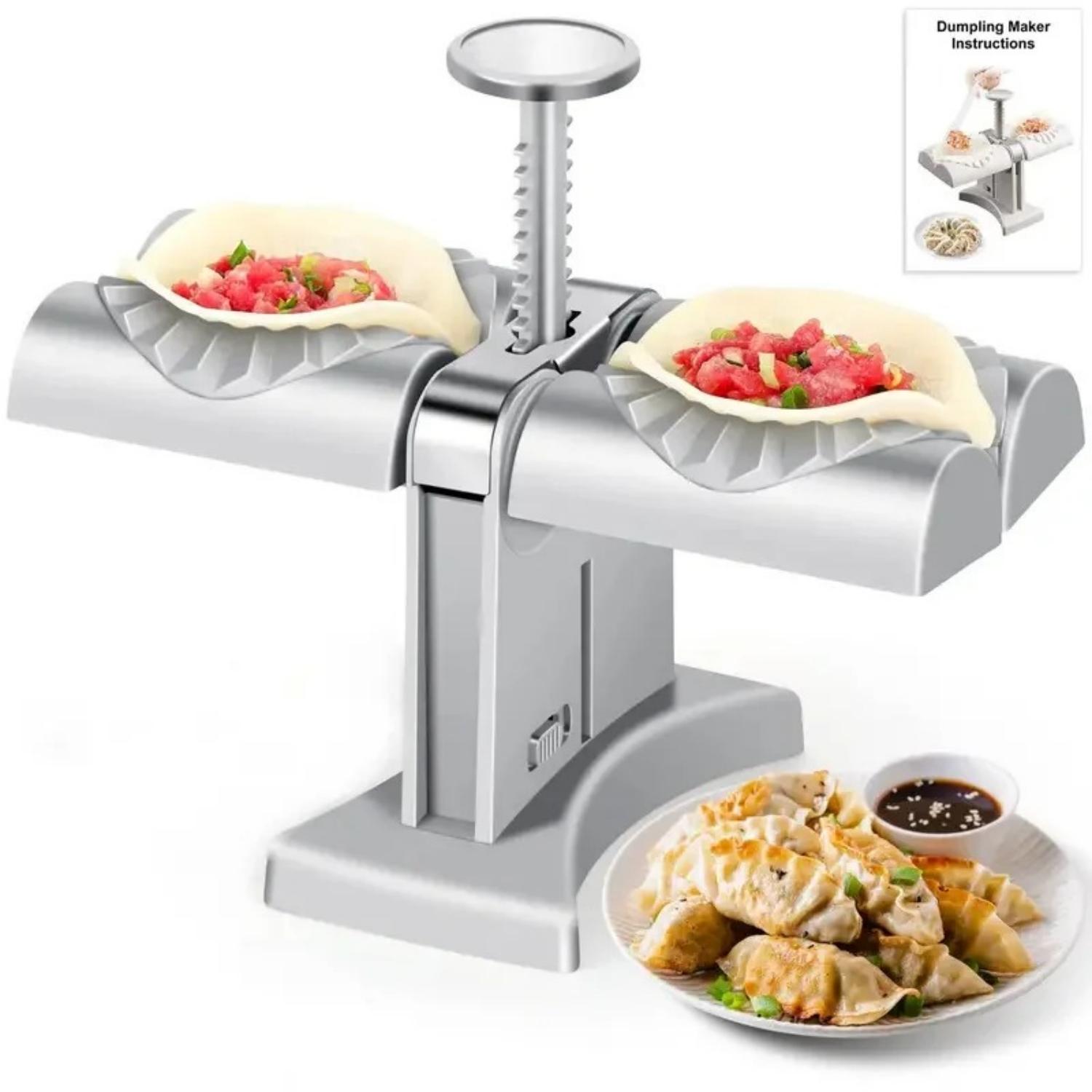 

Automatic Dumpling Maker Mould Machine Household Press Double Head Wrapper Tool Skin Molds Tool for Dumpling Wrap Two At A Time