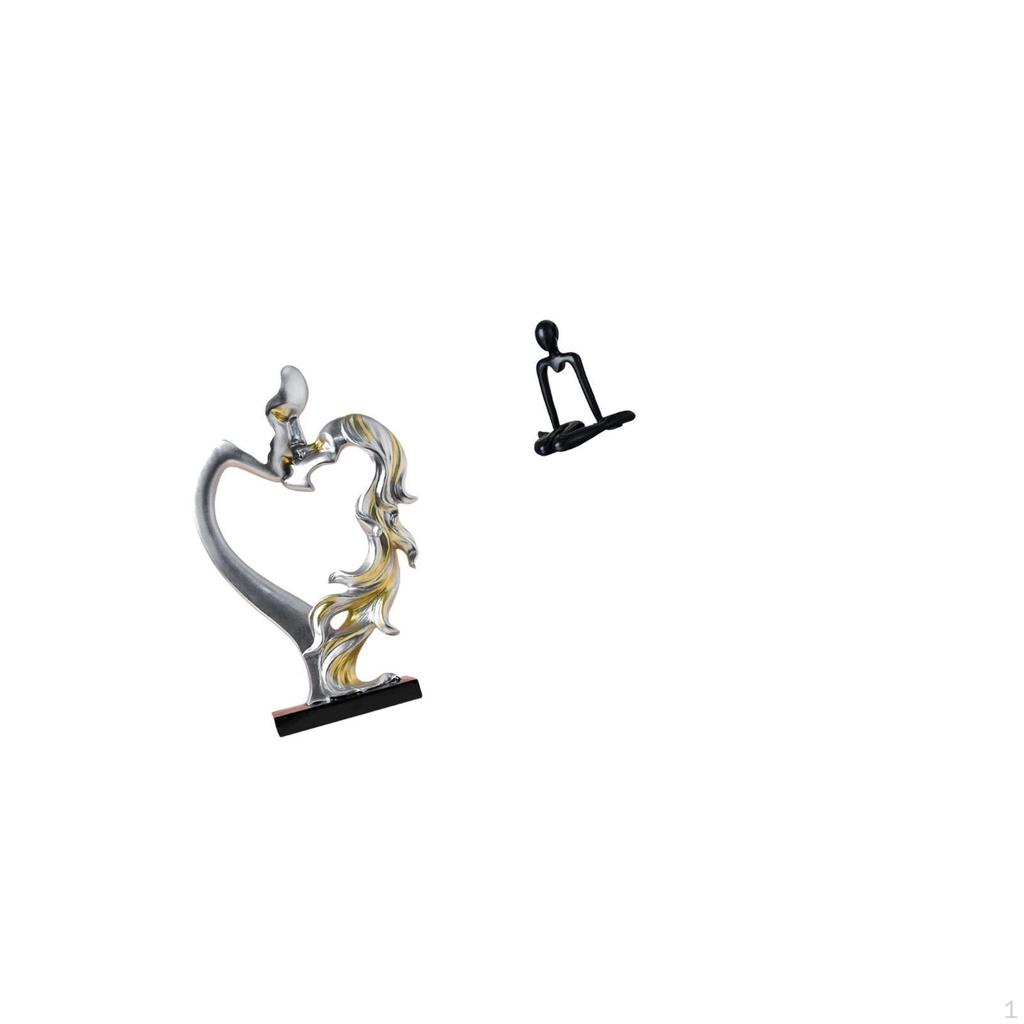 Romantic Thinker Couple Sculpture Abstract Figurine Statue for Bedroom Wedding Bookshelf Cabinet