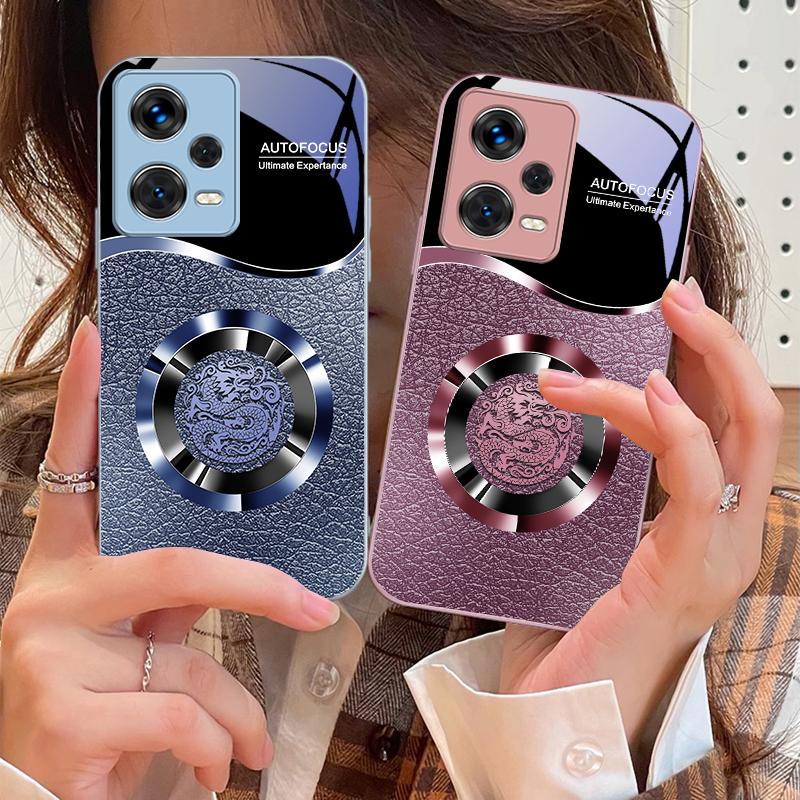 Glücksbringer Ring für Xiaomi 14 Ultra 13 Lite Redmi Note 13 11 Pro 12 Plus Poco X6 3 Pro F4 6 GT Gehärtetes Glas Handyhülle