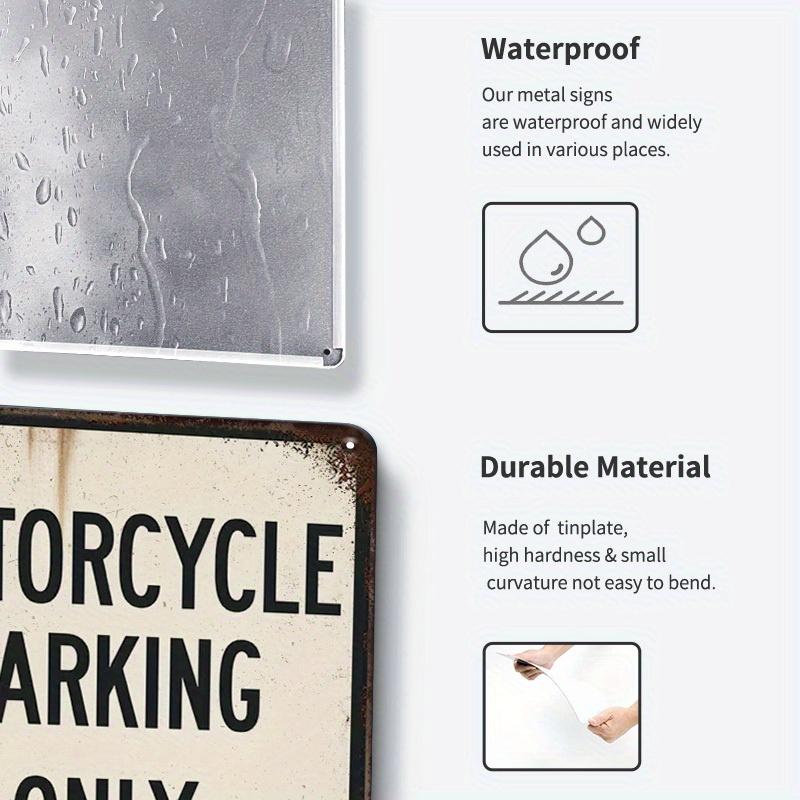 1pc, Motrocycle Parking Only Garage Metal Sign Outdoor Plaque Decor, Home Decor, Wall Signs Retro Vintage, Garage Kitchen Decor