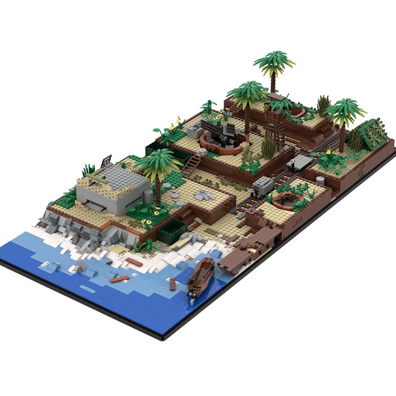 Αντιχαρακώματα Ερείπια Φρούριο Βάση Κτίσιμο με Τουβλάκια Γερμανικός Στρατός Αμερικανοί Στρατιώτες Στρατιωτικά Στοιχεία Πολεμική Σκηνή Παράκτια Άποψη Δρόμου Τούβλα Παιχνίδια