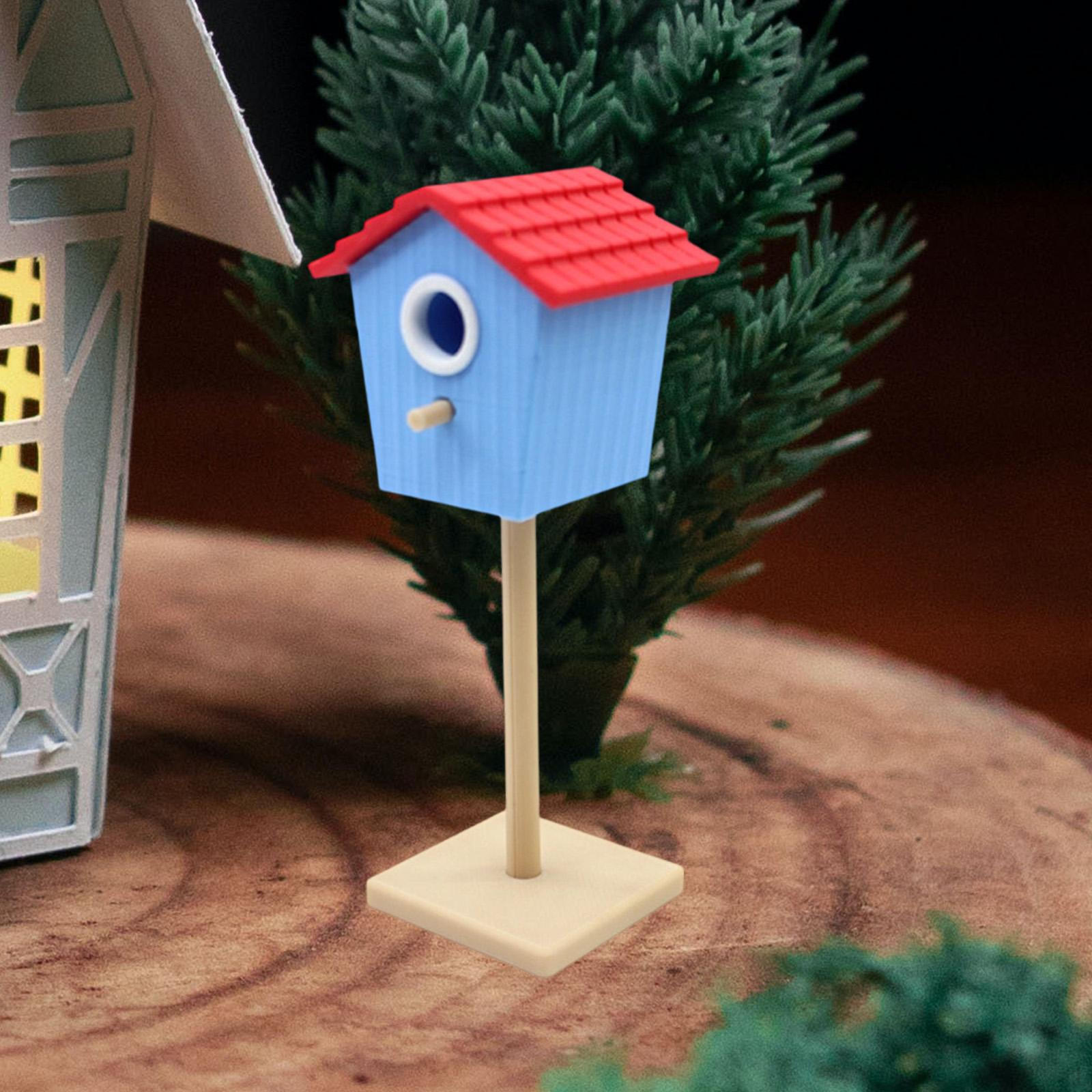 1:12 садовых аксессуаров для кукольного домика Птицы Декор для кукольного домика на Рождество Red Blue