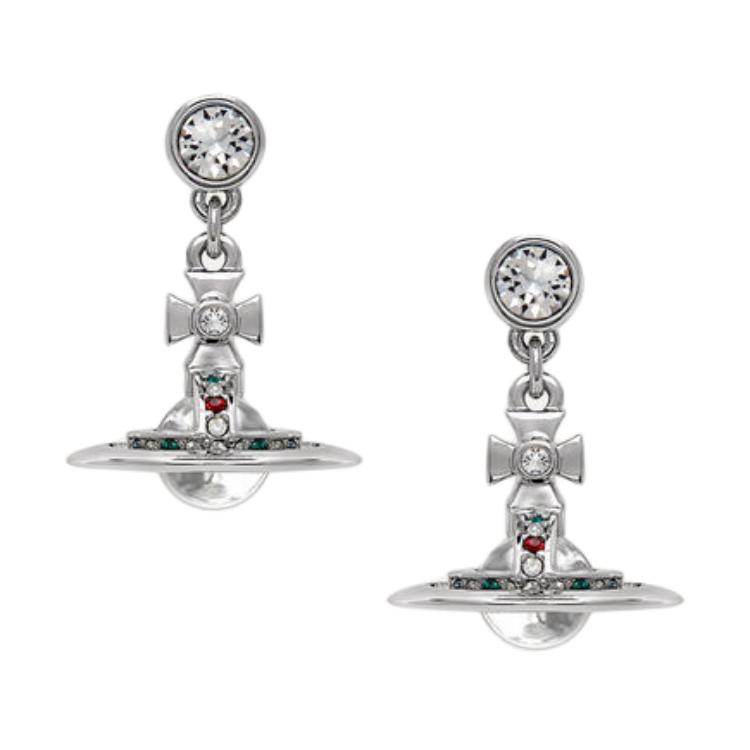 Vivienne Westwood Pattern Design Glass Imitation Crystal Earrings Women earrings Silver 8050889136354 F,Silver
