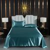 Japanese Style Silky Solid Color Bedding Set - Includes Sheet and Two Pillowcases for a Cool, Nude Sleeping Experience in Summer.