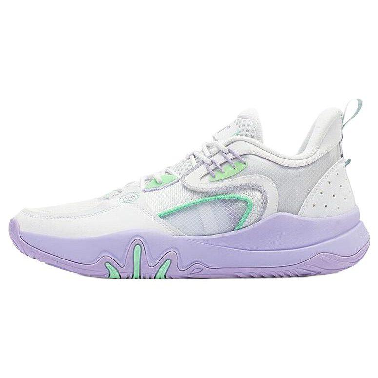361 LAVA Cushioning, Wear Resistant Low top Basketball Shoes Men's White Purple 672321111-1
