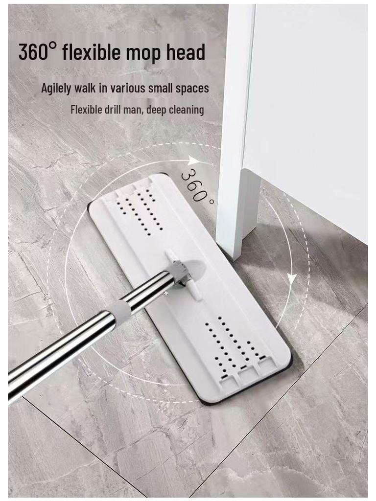 Lazy Hands-Free Dual-Purpose Flat Mop for Dry and Wet Cleaning