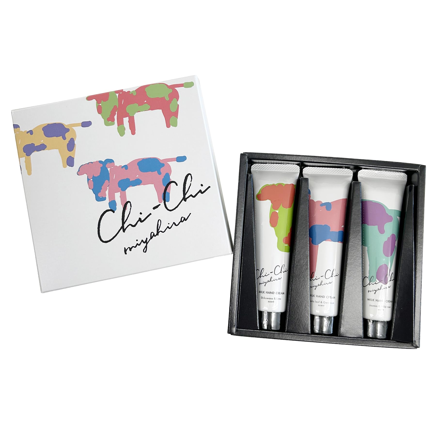 

Молочний Крем для Рук 30г x 3 доступний у 3 Подарунковому наборі для Chi-Chi Cream, флакони, аромати. жінки.