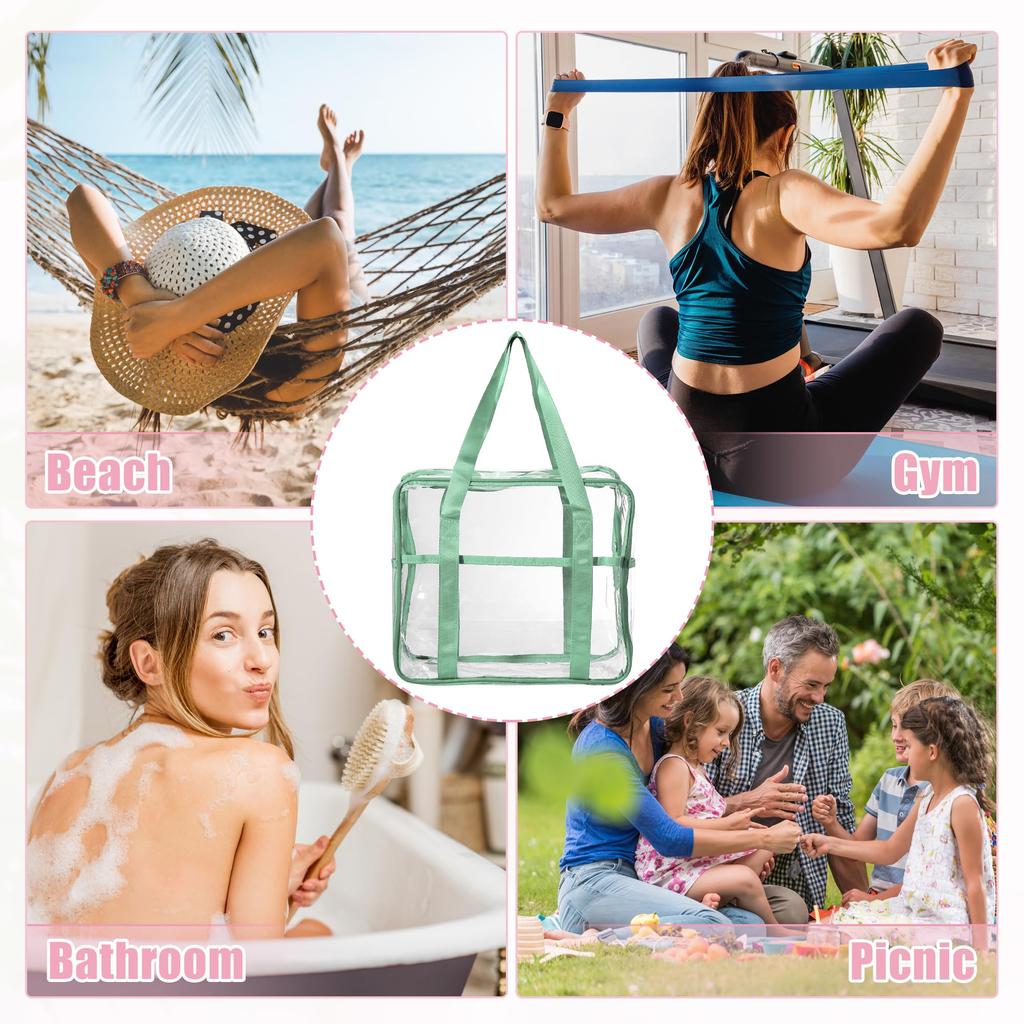 VOCOSTE Waterproof Makeup EVA Zipper Transparent Portable Toiletry Bag for Green Pouch, Pouch, Travel, 31x28x10.5cm,