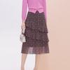 JESSIE Mulberry Silk Youthful Tiered A-line Skirt