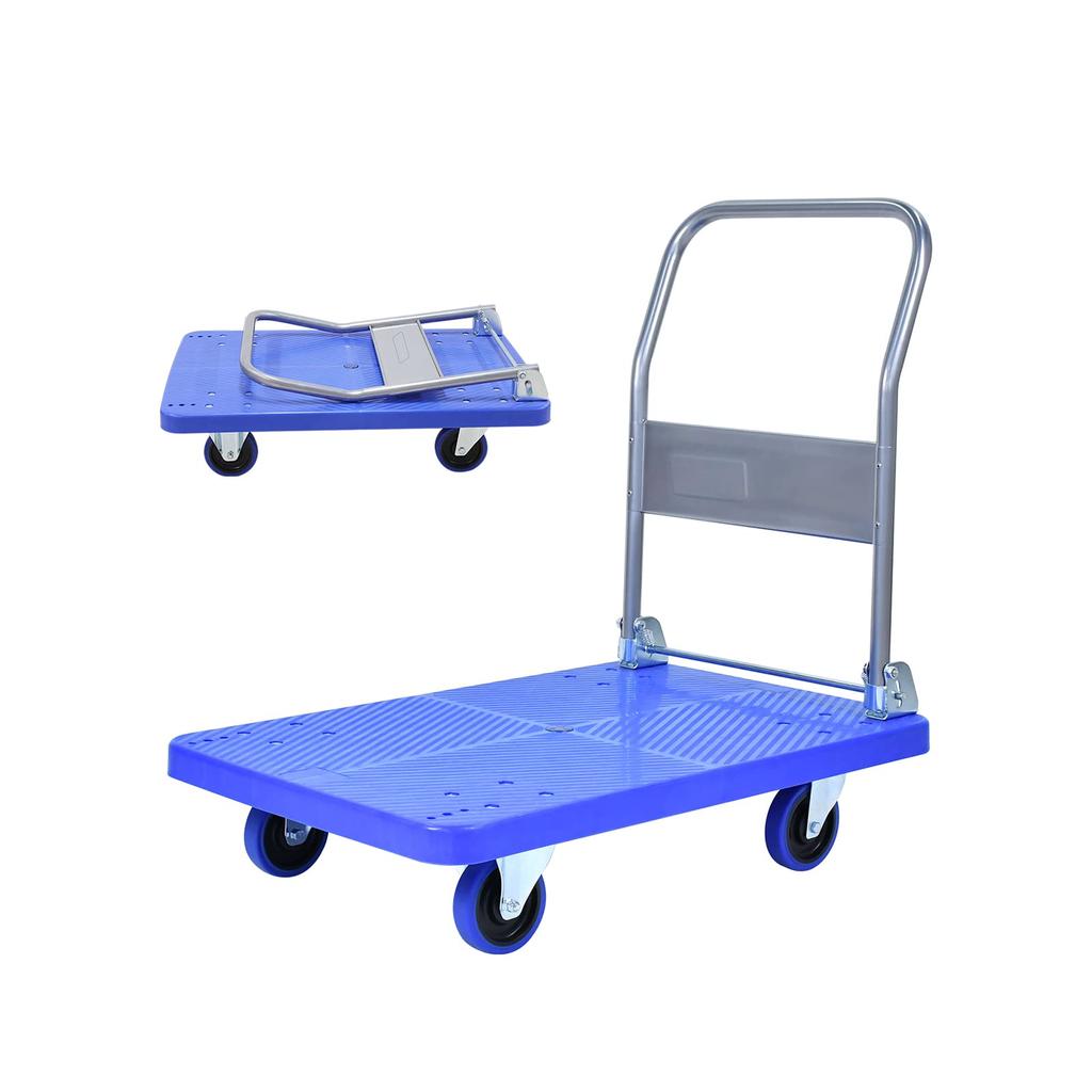 Uholan Folding Trolley Pull Goods Moving Trailer Office Shopping Cart Bearing Strength 400KG Hauling