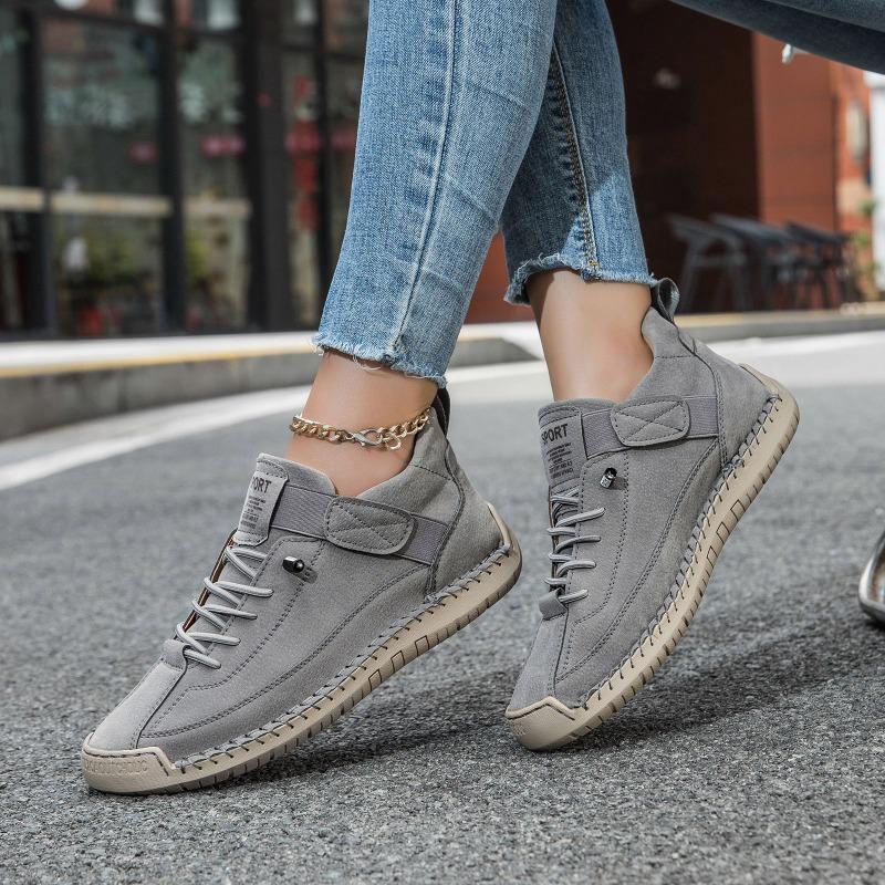 Handmade Leather Casual Men Shoes Design Sneakers Man Breathable Leather Shoes For Men Ankle Boots Outdoor