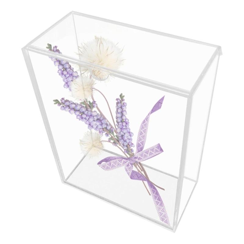 Modern Transparent Desktop Display Case Storage Box Artistic Design For Stationery Cosmetics Small Items Arrangement