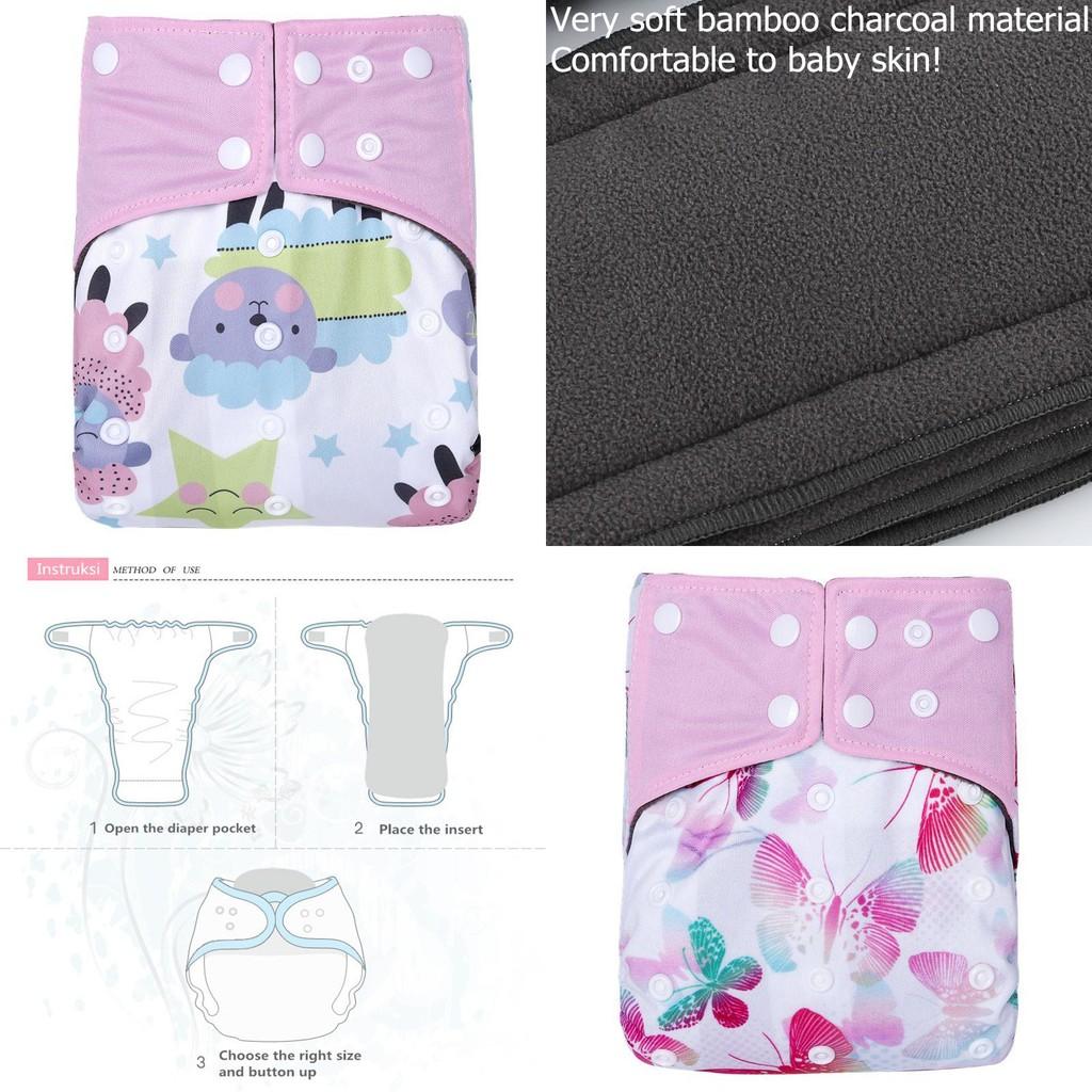 Luxurious Bamboo Charcoal Inserts In Baby Cloth Diaper With Super Absorption And Softness