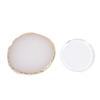 Nail Art Polish Palette Glass Resin Gilded Edges Nail Art Makeup Mixing Tray for Nail Salon DIY Enthusiasts 2pcs