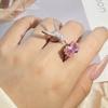 Creative Colored Gemstone Women Ring Simulating St. Mary's Aquamarine Hummingbird Ring  Stamp Wedding Party Fashion Jewellery