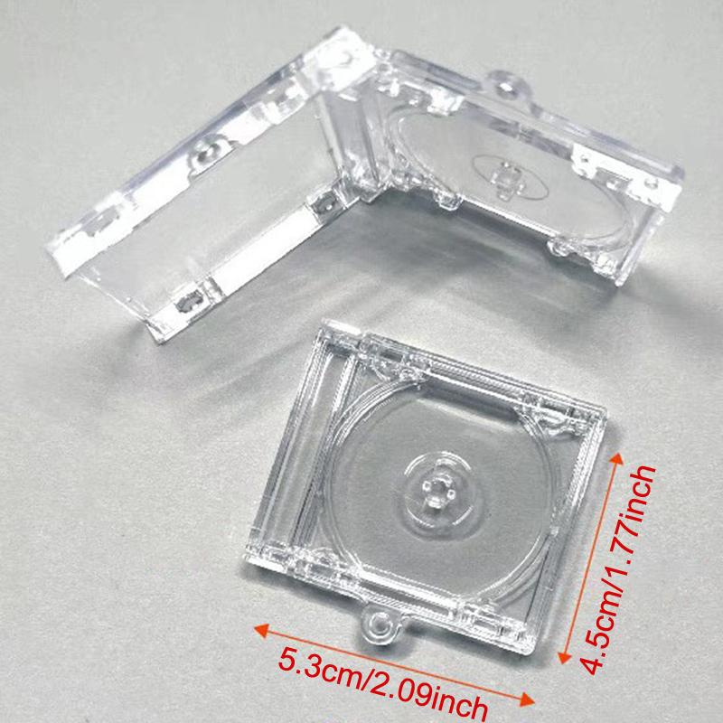 Mini Cd Keychain Album Cases Plastic Cd Cases Clear Dvd Cover Bulk Dvd Jewel Keyring Music Blank Mini Compact Disc Holder