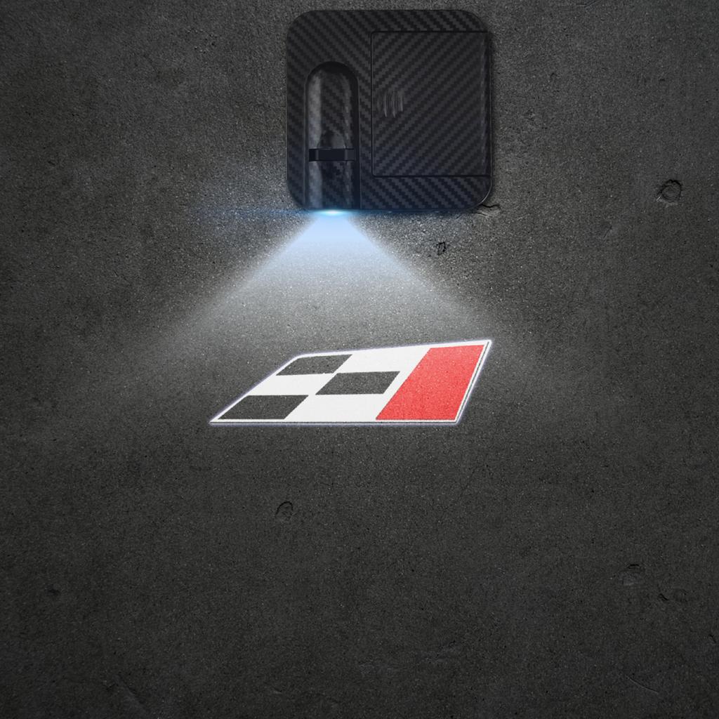 1/2PCS Race Racing Flag Car Door Welcome Lights Laser Projector Logo Wireless Sensing For SEAT Cupra Ibiza Leon FR Ateca Arona