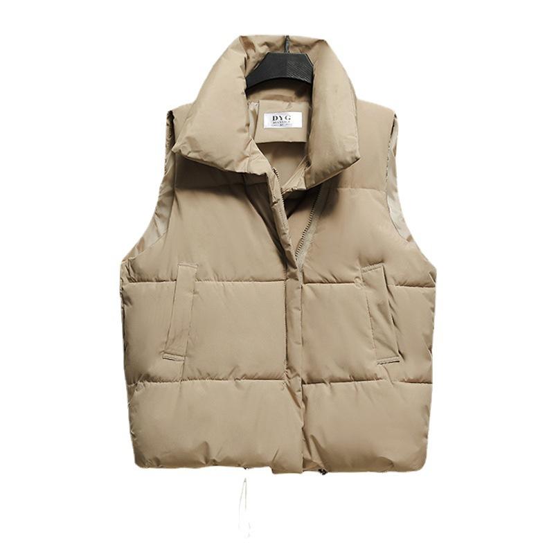 Vest Women's Jacket 2024 Winter New Standup Collar Sleeveless Casual Loose Warm Down Cotton Vest Tide