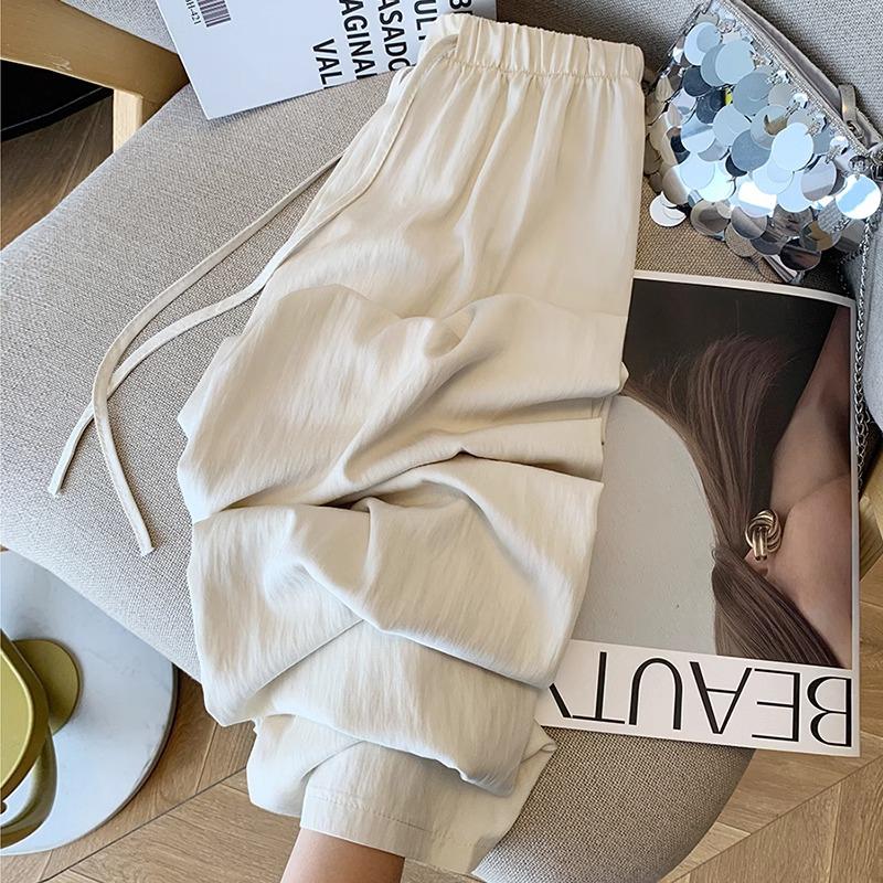 Women's Textured Pleated Tencel Cotton Wide Leg Pants