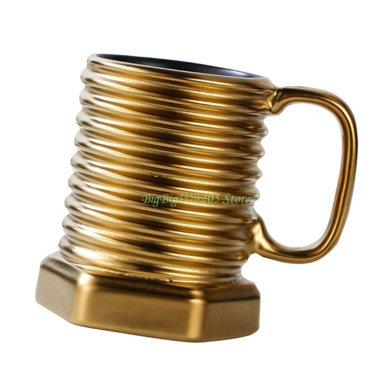 24TE Multifunctional Ceramic Coffee Mug Screw Ergonomic Grip Suitable for Gift