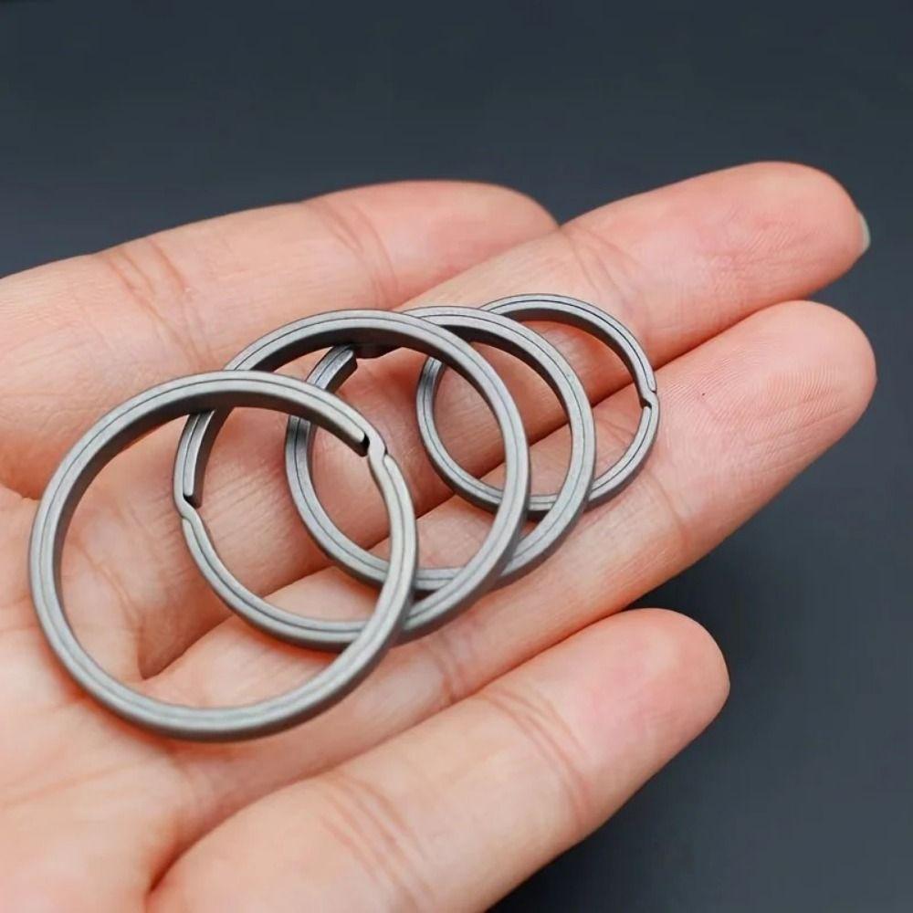 4pcs Metal Key Chain Pendant Hard Side Pushing Rings Creative Titanium Alloy Key Ring Outdoor Tools