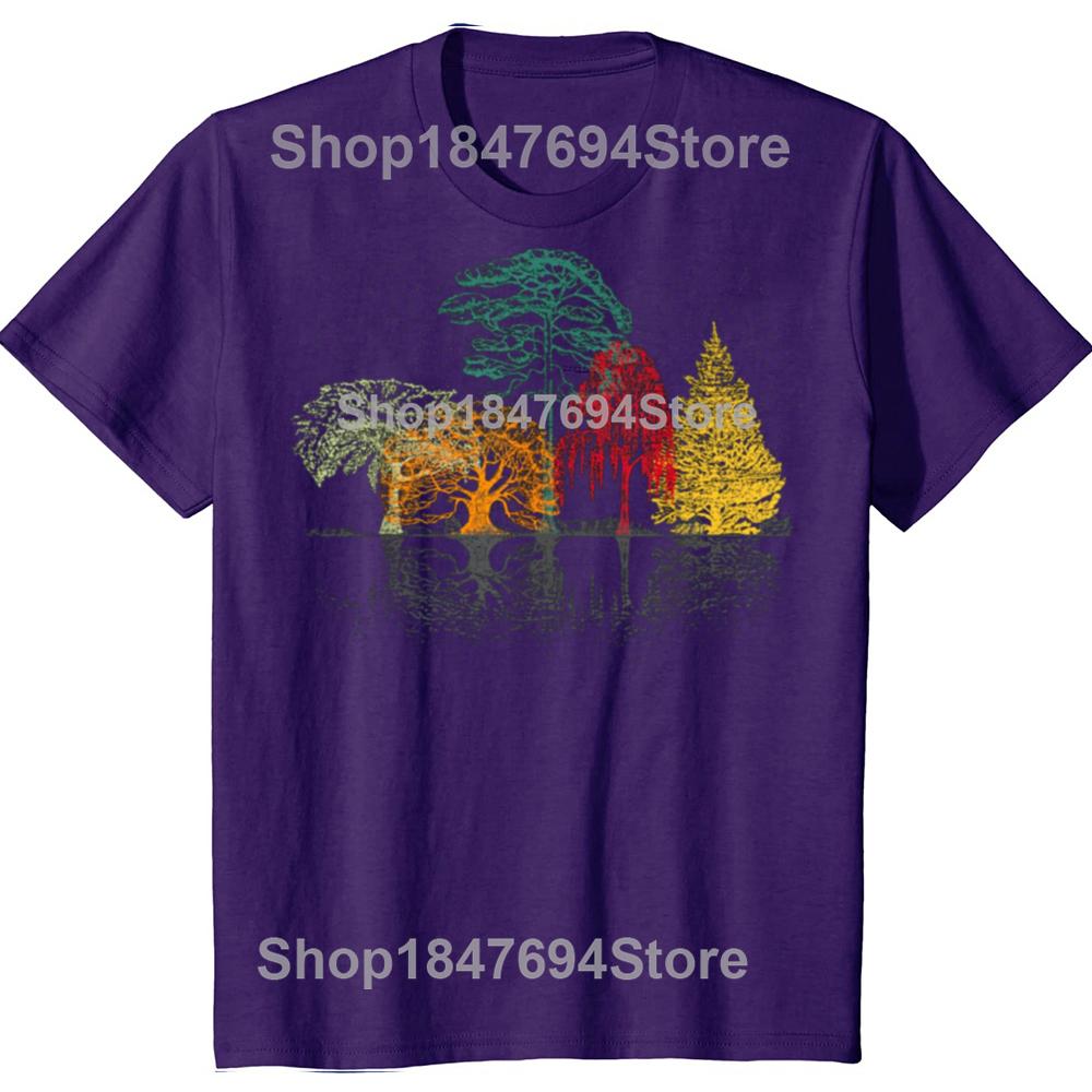 

Барвисті Дерева Дика Природа Природа На Відкритому Повітрі Відображення Ліс Футболка Вуличний Одяг Бавовняні Графічні Футболки Чоловічий Одяг Топи Camisetas XL