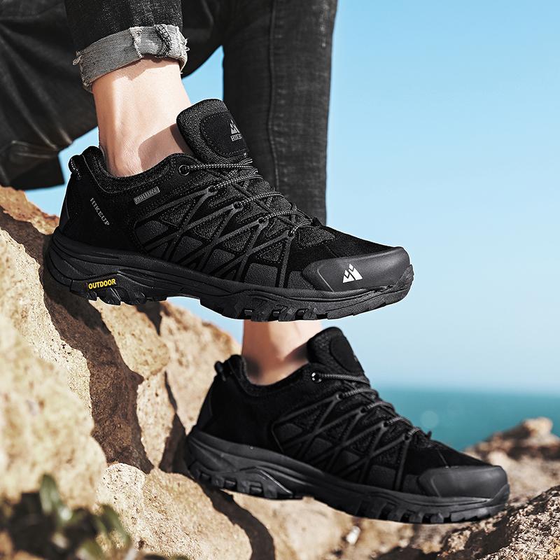 Men's New Arrival Hiking Shoes Breathable Trekking Sneakers Lace-Up Cushioning Outdoor Climbing Tourism Male Footwear