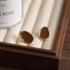 2024 Retro Amber Brown Women's Stud Earrings: High-End, Light Luxury, Niche Hong Kong Style