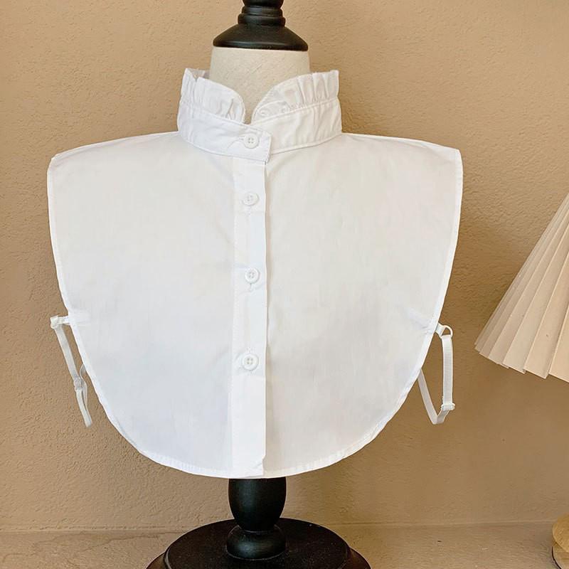 Damen Spitze Falsche Kragen Bluse Vintage Abnehmbarer Schal Verstellbarer Falscher Kragen Vielseitige Halbarm-Hemd-Accessoires