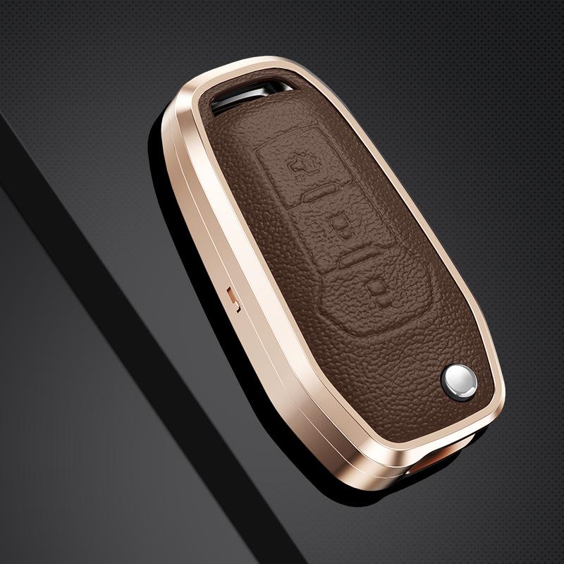 Ford Schlüsselhülle: Edge, Focus, Mondeo Echtleder & Metall Schlüsselanhänger