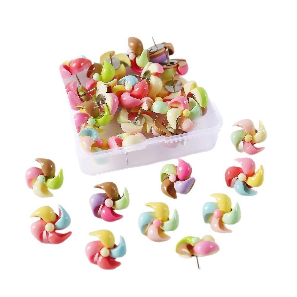 10/20/30Pcs DIY Board Push Pin Creative Thumb Tacks Windmill-Shaped Pushpins Wall Markers