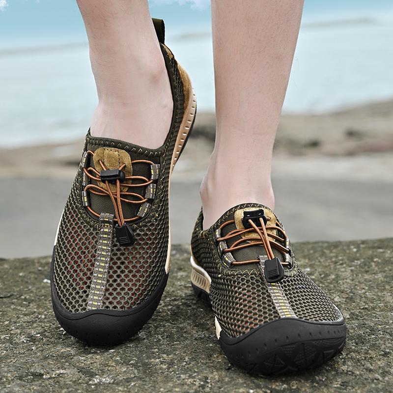 2024 New Summer Men's Sports Shoes Sandals with Non Slip Mesh Beach Walking and Hiking Outdoor Breathable Non Slip Casual Shoes