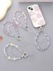 New Double Chain Heart-shaped Plated Five Pointed Star Bead Mobile Phone Pendant With Transparent Card