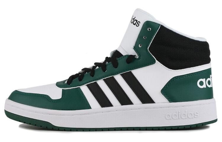 Adidas Hoops 2.0 Mid  Black Green  FW5995 42