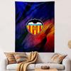 Valencia C.F. Logo On Colorful Background Patterned Tapestry Home Decor, Suitable for Bedroom and Living Room, Gift