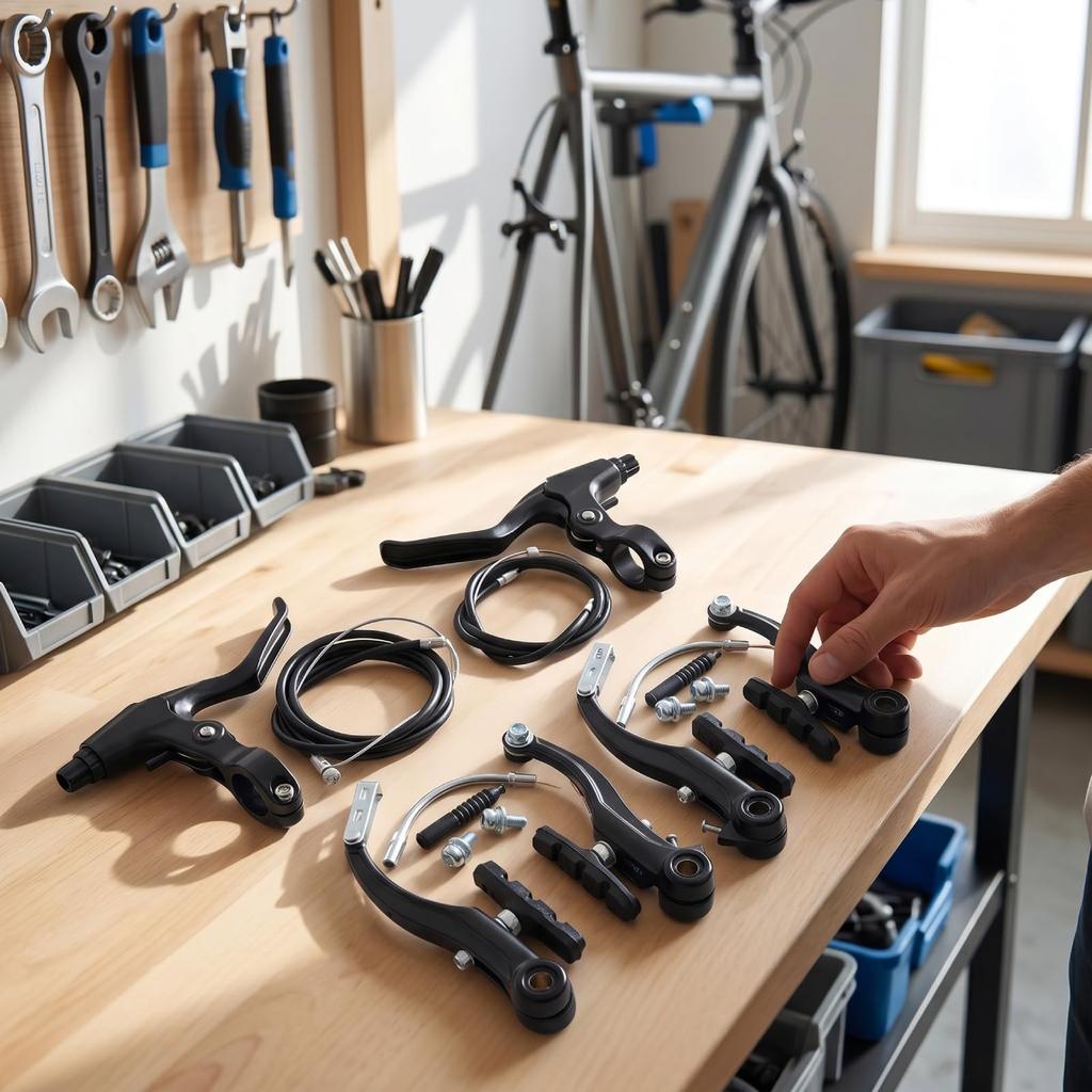 Bicycle Brake V Brake Set, Front and Rear, Easy to