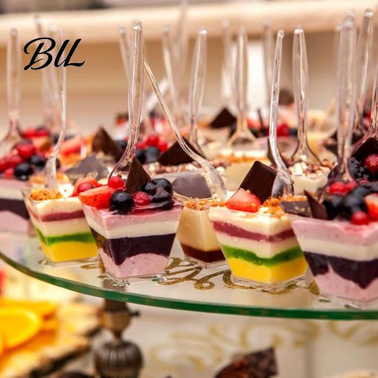 Food-grade Plastic Mousse Cups 10Pcs Disposable Cup Clear Pudding Dessert for Small Containers Parties Weddings And Catering Events Square Party Snack