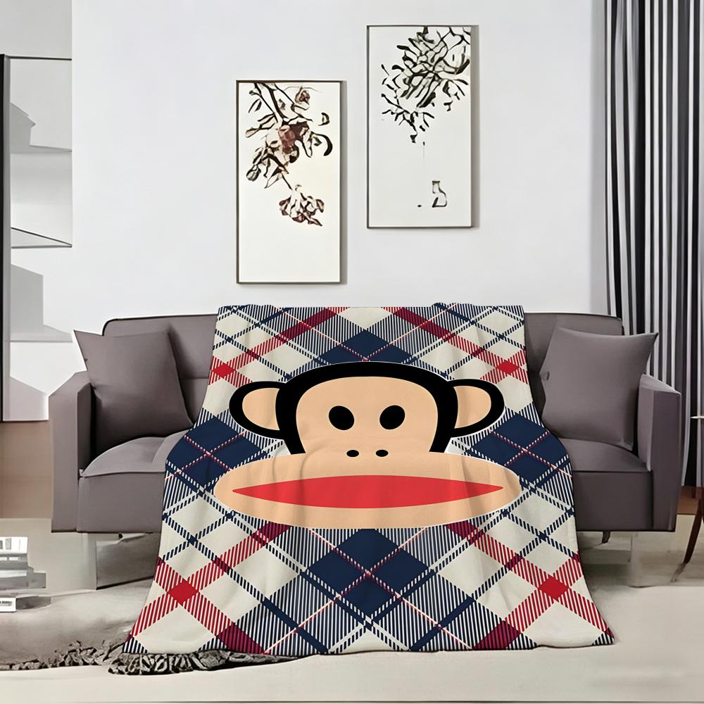 Art Illustration P-Paul Frank Throw Lightweight 240g Flannel Blanket Soft Skin-friendly for Summer Cooling