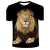 Menn Vår Sommer Dyremønster T-skjorter Mote Løvetrykk Rund Hals Kortermet 3D T-skjorte