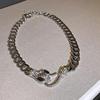 Elegant Rhinestone Snake Chain Necklace - Luxury Clavicle Accessory for Women