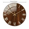 Round Marble Wall Timepiece Noiseless Home Decor Non Ticking for Hallway