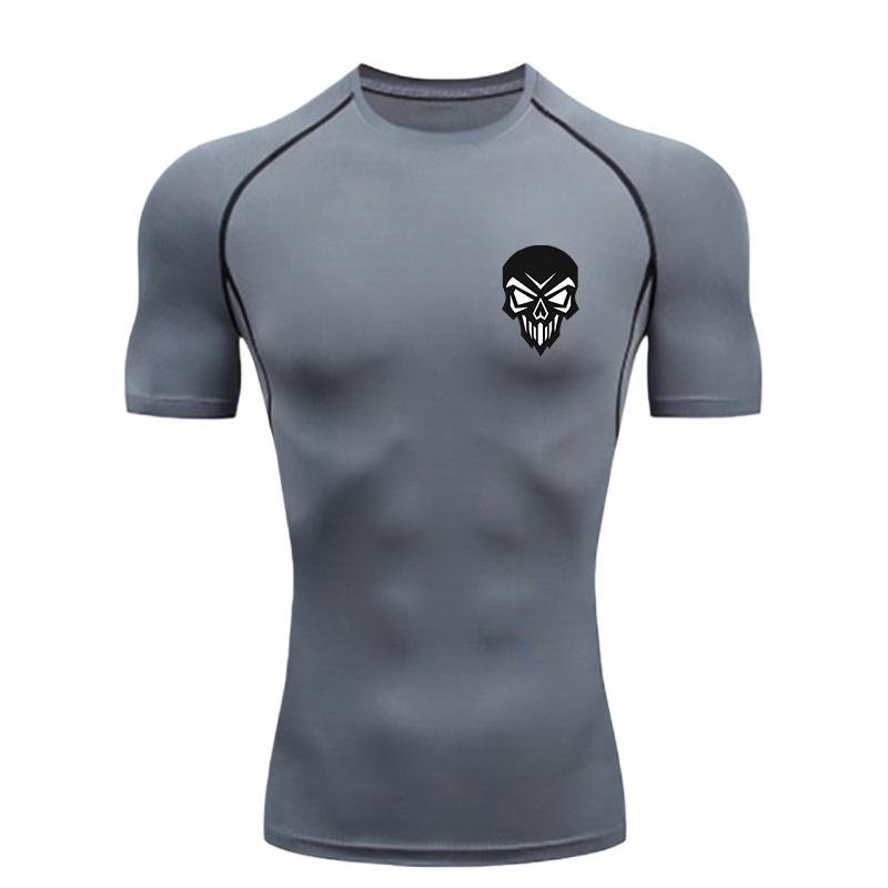 Skeleton Men's Sports T-shirt 2026 Training Fitness Compression Quick Dry Short Sleeve T-Shirt Rashgard Tops Jogging Gym