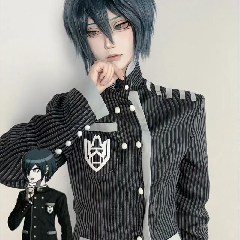 Anime Danganronpa V3 Saihara Shuichi Chapeau d'uniforme de détective Costume Cosplay Ensemble Complet Tenue de Fête d'Halloween